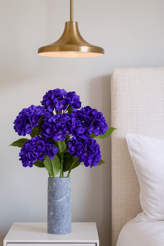 Purple Silk Hydrangea stem 60 cm – Soft Touch, Lifelike & Elegant