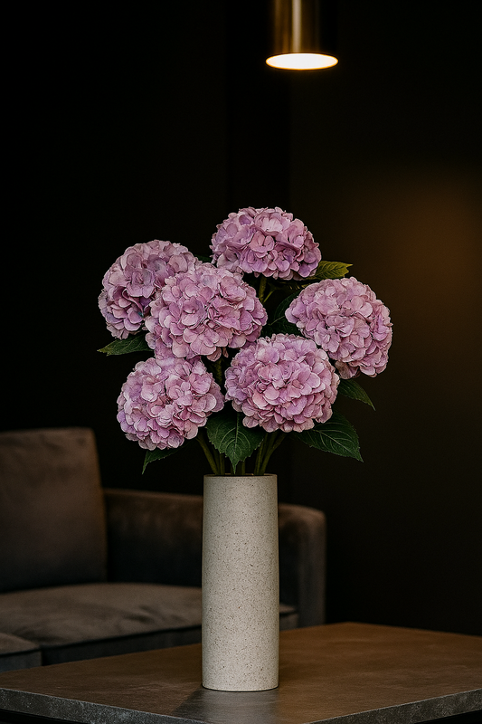Light Pink Silk Hydrangea stem 60 cm – Soft Touch, Lifelike & Elegant