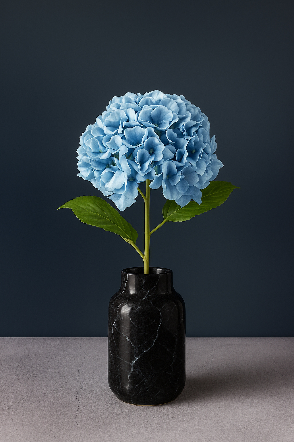 Light Blue Silk Hydrangea stem 60 cm – Soft Touch, Lifelike & Elegant