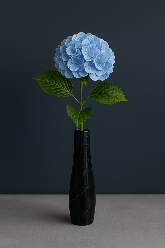 Light Blue Silk Hydrangea stem 60 cm – Soft Touch, Lifelike & Elegant