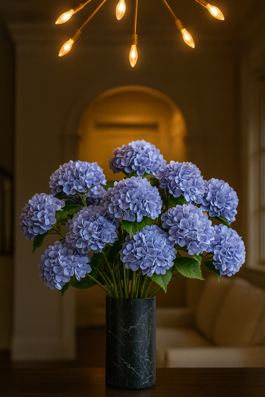 Light Purple Silk Hydrangea stem 60 cm – Soft Touch, Lifelike & Elegant