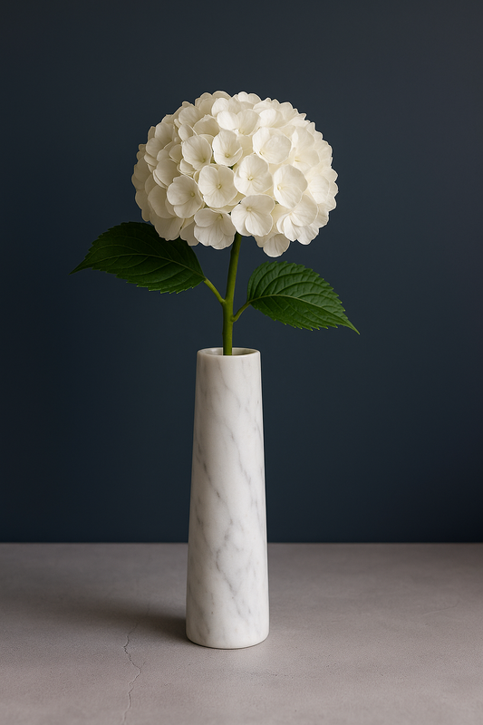 White Silk Hydrangea stem 60 cm – Soft Touch, Lifelike & Elegant