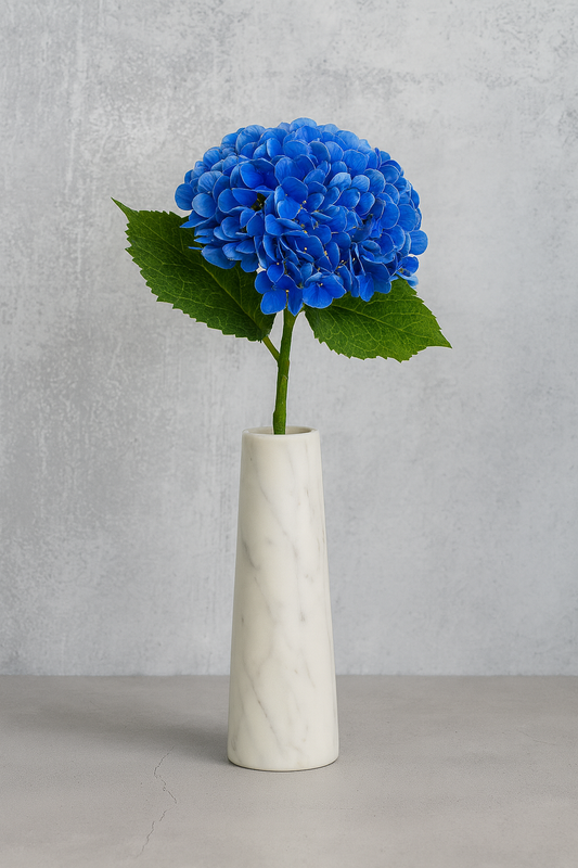 Dark Blue Silk Hydrangea stem 60 cm – Soft Touch, Lifelike & Elegant