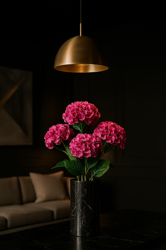 Pink Silk Hydrangea stem 60 cm – Soft Touch, Lifelike & Elegant